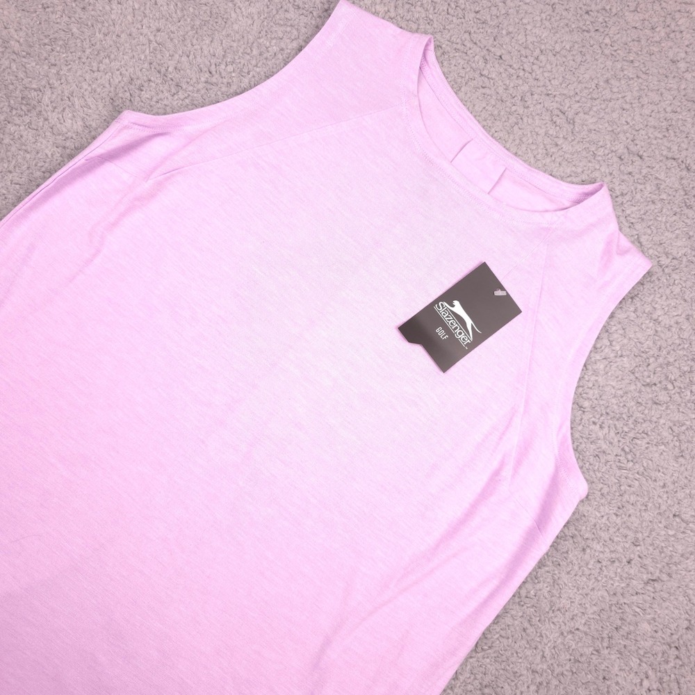 Slazenger Golf Tank Top Sleeveless High Neck Athletic Heathered Pink Missy‎ M